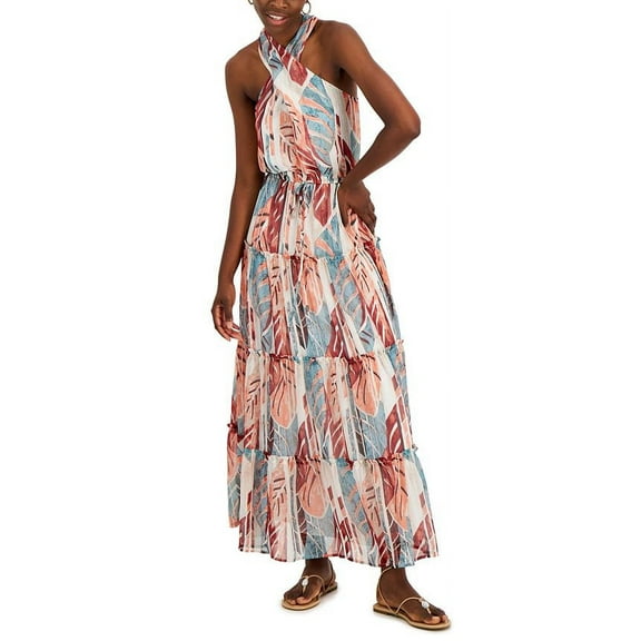 INC International Concepts Womens Printed Halter Dress Palm Canvas M