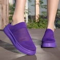 thumbnail image 5 of VeFlora Couples On Mesh Sneakers, Breathable Knit Casual Walking Shoes, Lightweight Thick Sole Platform Loafers for Men Women, Everyday Summer Comfort Shoes(Purple/43), 5 of 7