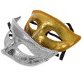 thumbnail image 4 of KAKOWELY 2 medias máscaras de Halloween para hombres y mujeres, máscara de plástico para fiestas de disfraces, adorno para Halloween., 4 of 5
