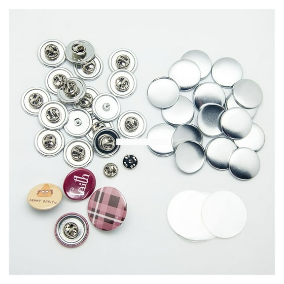 100 Sets 1" 25mm Butterfly Clutch-Back Metal All Steel Badge Button Maker Button Plastic Button Pin Back Cover Supply Materials for Button Maker Machine