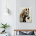 thumbnail image 3 of COMIO  Horse Picture Canvas Wall Art Rustic Stallion Horse Portrait Paintings Prints Poster Farmhouse Wall Decor Brown Gold Panel Living Room Wall Decoration, 3 of 4