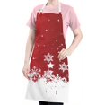 thumbnail image 5 of Red Christmas Snowflake Apron-Garden Aprons for Women with Pockets-Cotton Linen Waterproof Kitchen Cooking Gardening Aprons Adjustable for Kitchen,Cooking,BBQ and Salon 32"x27", 5 of 7