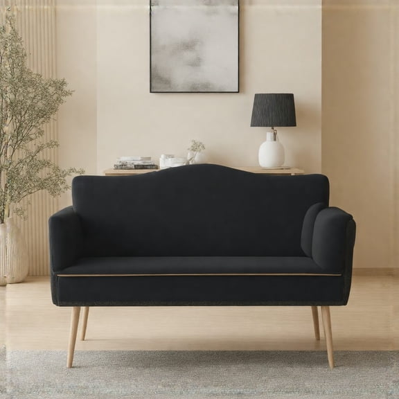 Stylish Black 2-Seater Sofa - Comfort & Modern Design