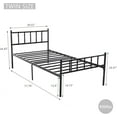 thumbnail image 3 of alazyhome Twin Size Classic Metal Platform Bed Frame-Mattress Foundation Steel Slat Support, Black, 3 of 6