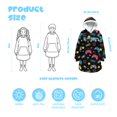 thumbnail image 3 of Game Controller Black Pattern Lamb Fleece Blanket Hoodies for Teens ,Teens Oversize Sherpa Wearable Hooded Blanket Sweatshirt with Super Pockets, 3 of 6