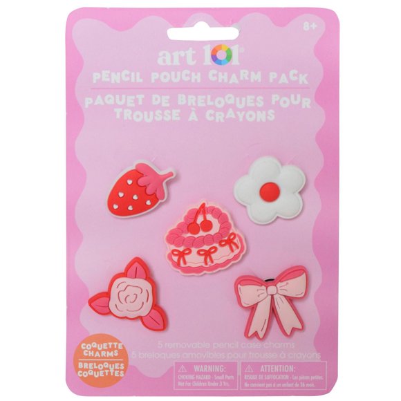 Art 101 Pencil Pouch Charm pack for Kids, Coquette Edition