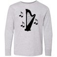 thumbnail image 3 of Inktastic Harp Silhouette Music Gift Long Sleeve Youth T-Shirt, 3 of 5