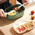 thumbnail image 2 of Kearding Fiambrera de doble capa para alimentos frescos, contenedor de almacenamiento Bento multifunción PP, cajas para horno microondas, Mostrada Verde, 2 of 6