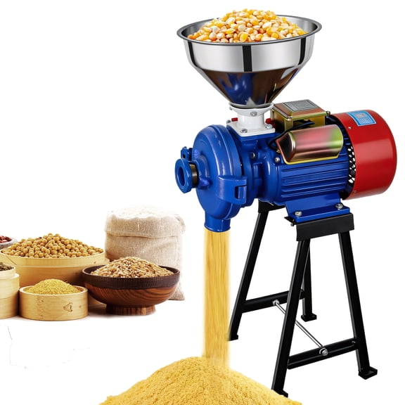 YXSC Electric Grain Mill Grinder 3000W, Commercial Dry Cereal Corn Wheat Grinding Machine, 1460r/min Feed Pulverizer with Adjustable Knob, Professional Flour Mill for Grains & Herbs, 110V