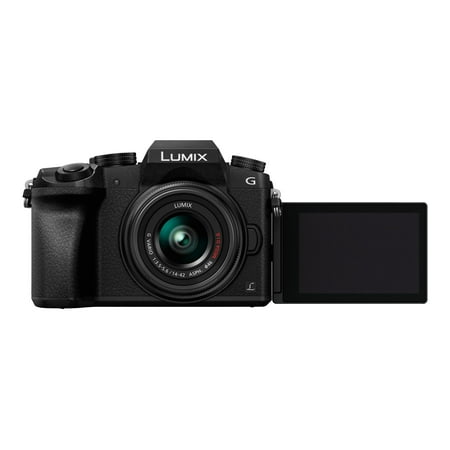 Panasonic Lumix DMC-G7 16 Megapixel Mirrorless Camera with Lens, 14 mm, 42 mm, Black