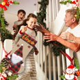 thumbnail image 6 of UYUH Christmas Stocking with Name, 18 inch Deer Gnome Santa Snowman Stockings, Burlap and Plaid Xmas Stockings for Family Kids, Holiday Decor, 6 of 6