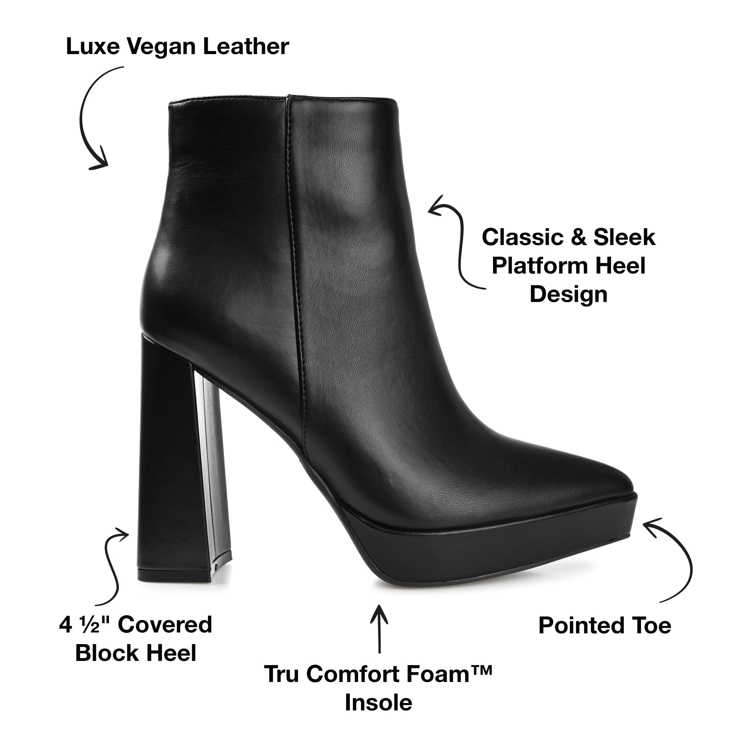 Journee Collection Womens Marnnie Pointed Toe Platform Ankle Booties