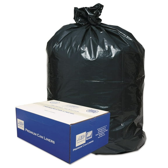 Classic 2-Ply Low-Density Can Liners 55-60gal .9mil 38 x 58 Black 100/Carton 385822G