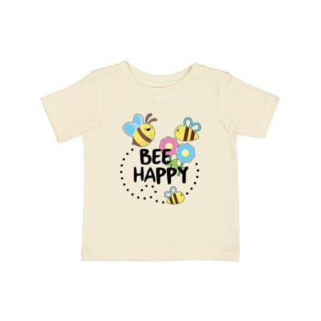 

Inktastic Bee Happy with Flowers Gift Baby Boy or Baby Girl T-Shirt