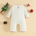 thumbnail image 6 of yocbz Toddler Girl Christmas Outfit Newborn Infant Baby Boy Christmas Romper Waffle Jumpsuit Christmas Tree Embroidery Striped Toddler White,Size for newborn, 6 of 6