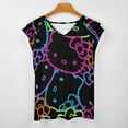 thumbnail image 3 of Hello Kitty Womens Summer Tops Ruffle Short Sleeve Tunic Tops V Neck Loose Fit Flowy T-Shirts, 3 of 7