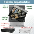 thumbnail image 3 of Cash Drawer \uD Cash Register POS Cash Drawer Box Stainless Steel with Adjustable Bill/ Coin Tray for Canadian Money Compatible for All POS System Printers, 3 of 4