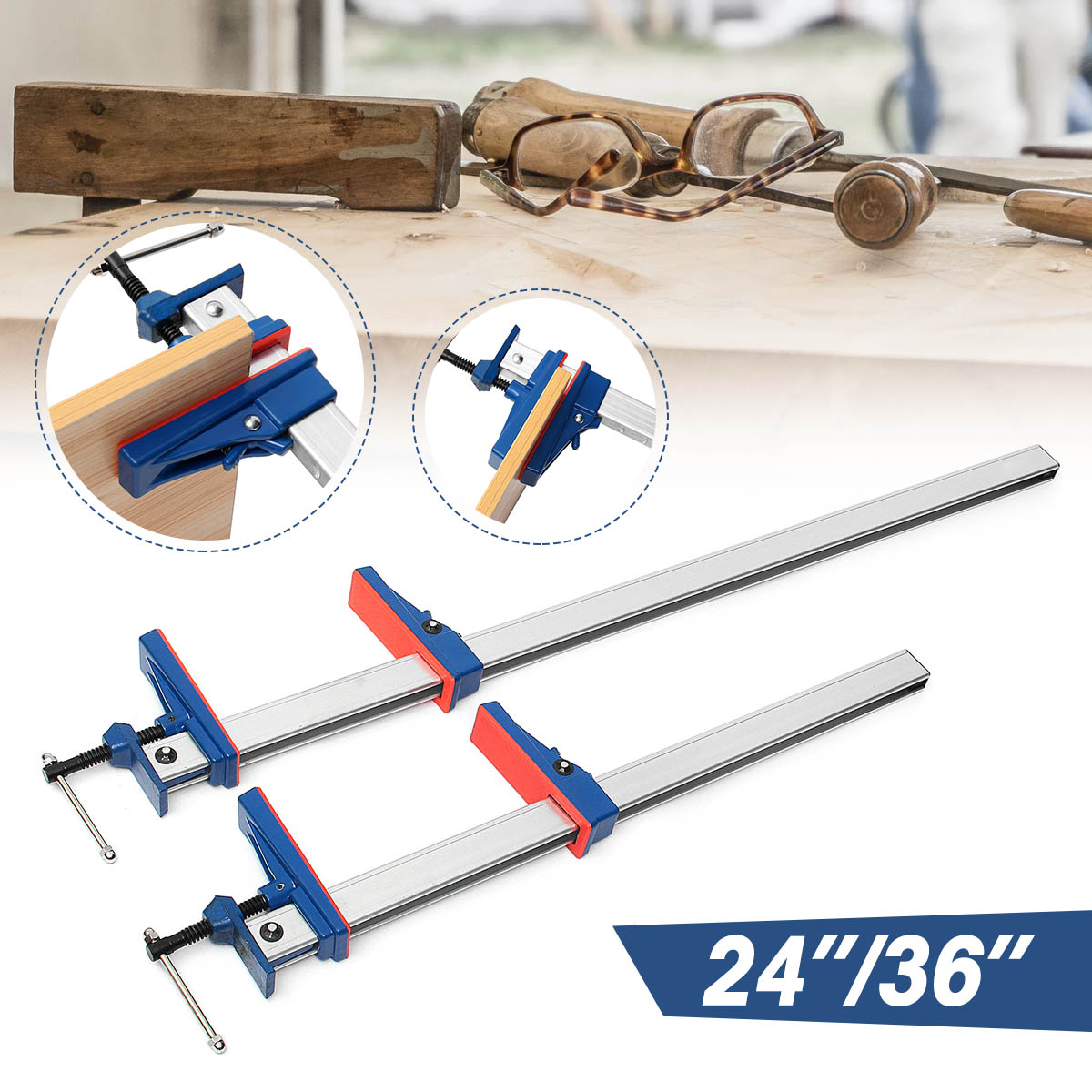 24 inch Parallel Clamp F Clamp Clutch Bar Clamp for DIY Woodworking