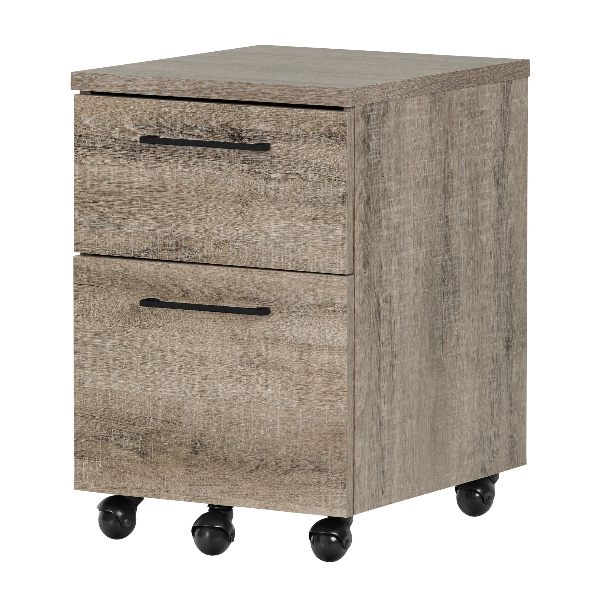 Munich 2 - Drawer Mobile File Cabinet - Weathered Oak - South Shore