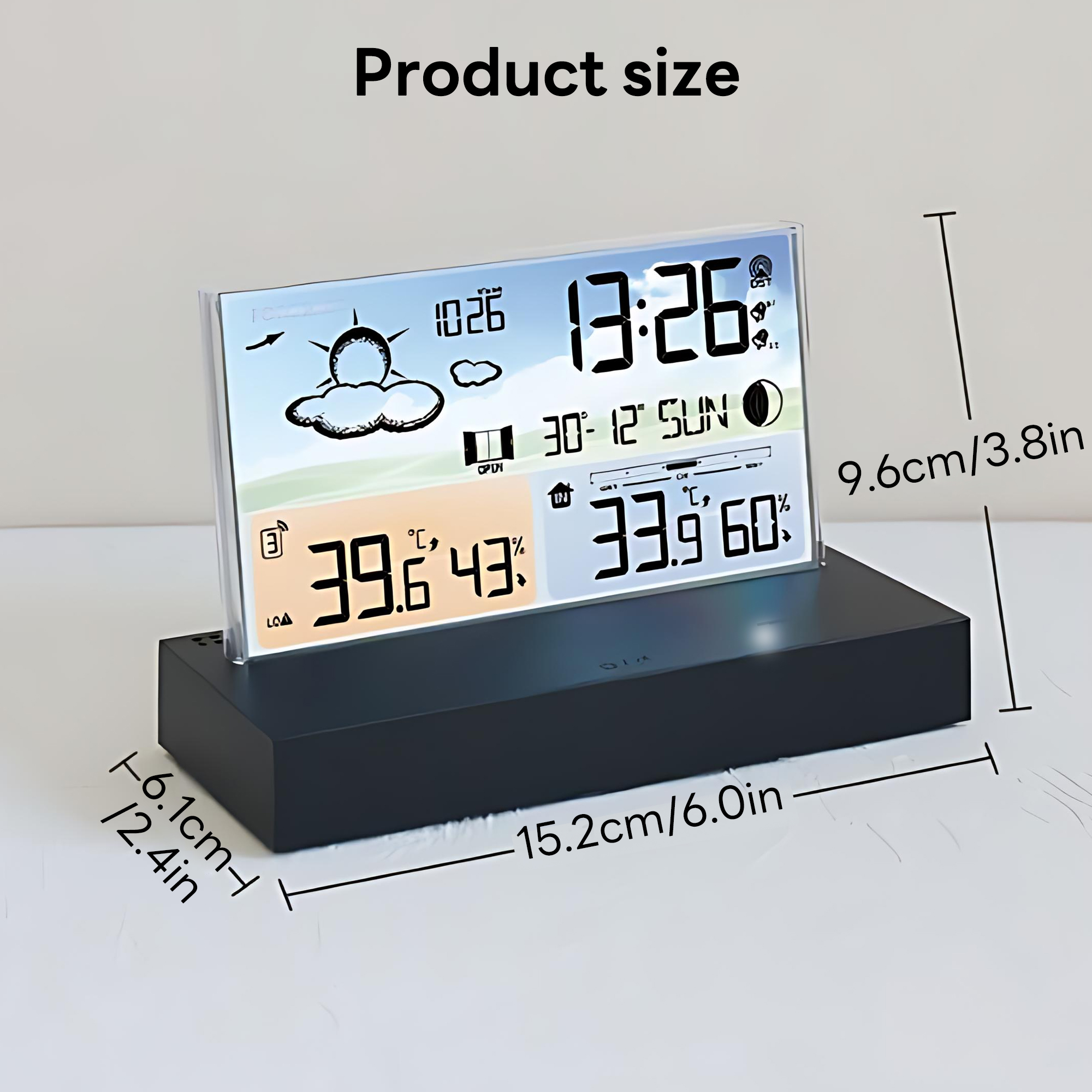 INSMART Weather Station Wireless Indoor Outdoor Thermometer,Digital Weather Thermometer with Window Opening/Closing Reminder,Snooze Function,IPX4 Water Resistance,Supports Battery & USB Power Supply