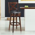 thumbnail image 3 of Costway Swivel Stool 29" Bar Height X-Back Upholstered Dining Chair Kitchen Espresso New, 3 of 6