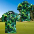 thumbnail image 4 of Aplkyhs Matching Golf Shirts for Couple His and Hers Golf Shirts Green Tropical Palm Tree 4-Way Stretch Matching Mens Hawaiian Shirt Suitable for Tennis Enthusiasts Quick Dry, 4 of 6