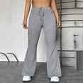 thumbnail image 6 of Fashion Gifts for Her Nnhblu Sweatpants for Women Autumn Bell-bottoms Flares Comfy Long Womens Trousers Long Gray, 6 of 9