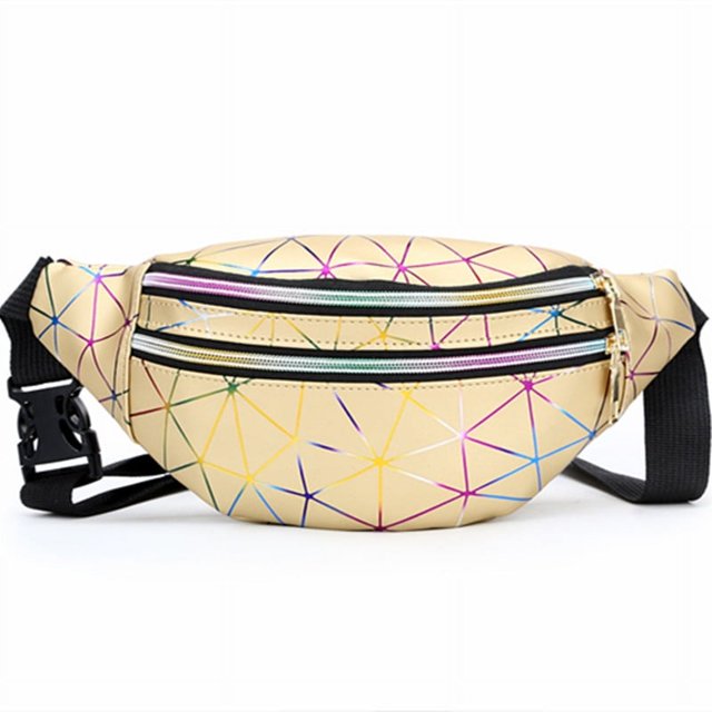 Riñonera de piel sintética con patrón de costura, unisex, bandolera, riñonera con láser distintivo, riñonera de playa, riñonera