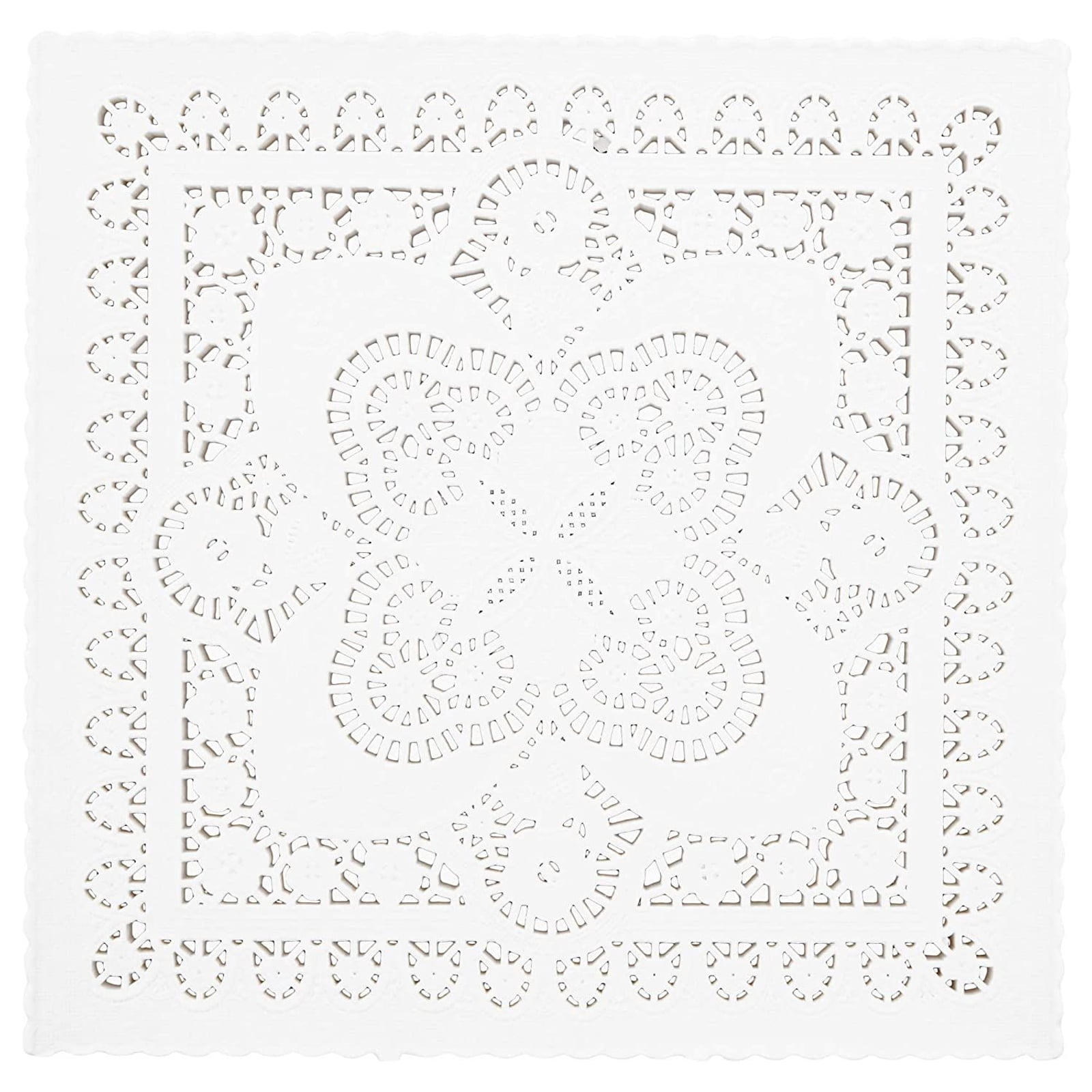 200 Piece White Disposable Square Paper Doilies Lace for Art & Craft Pastry  Decorations, 8 x 8 in - Walmart.com