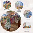 thumbnail image 5 of Boho Floral Table Cloth Waterproof Tablecloths, Spring Vintage Abstract Art Flowers Tablecloth Dining Table Cover for Kitchen Party Tabletop Outdoor, Square Tablecloth 60x60 Inch, 5 of 9