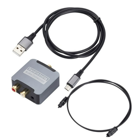 Digital to Analog Converter DAC Audio Optical SPDIF Coaxial Input to 3.5mm Headphone Amplifier Output for Home Theater