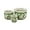 Green & White - Round Fluted, variant on Galt International Green & White Floral Porcelain Ceramic Decorative Flower Pot 8"/6"/4.5" Garden Pots Chinese Asian Design - Set of 3 Green Fluted