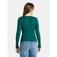 thumbnail image 3 of No Boundaries V-Neck Ribbed Top with Long Sleeves, Women’s, 3 of 5