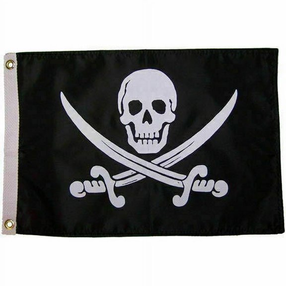 ANT Enterprises 12" x 18" 100D Polyester Nylon Pirate Jack Rackham Boat Outdoor Flag