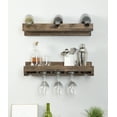 thumbnail image 3 of Rustic Luxe Tiered Wall Mounted Wine Rack and Stemware Holder Set, 3 of 3