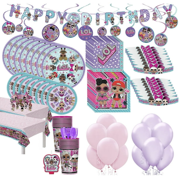 Lol Surprise Party Kit For 16 198 Pc W Tableware Tiaras And Balloons Walmart Com Walmart Com