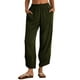 thumbnail image 3 of Pantalones de pierna ancha Feiersi holgados, cintura elástica, casual, estilo palazzo, 3 of 5
