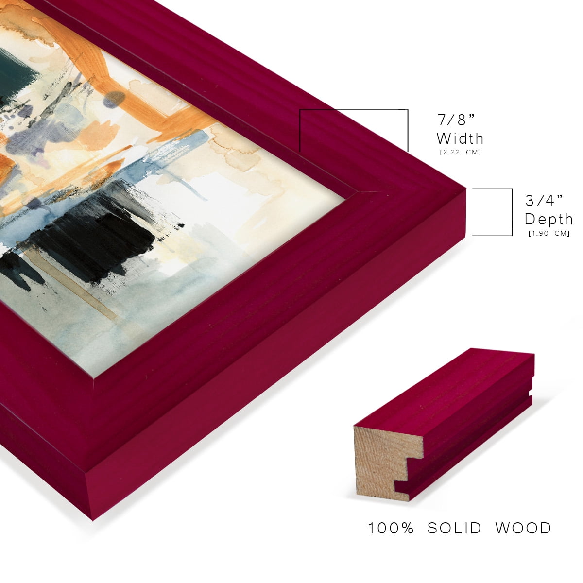 Seria II - Framed Print w/glass - Cherry Red