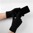 thumbnail image 4 of FRSASU Touch Screen Cable Knit Winter Gloves for Men Ribbed Cuff Warm thermal Texting Gloves for Driving Running Daily Outdoor Black, 4 of 7
