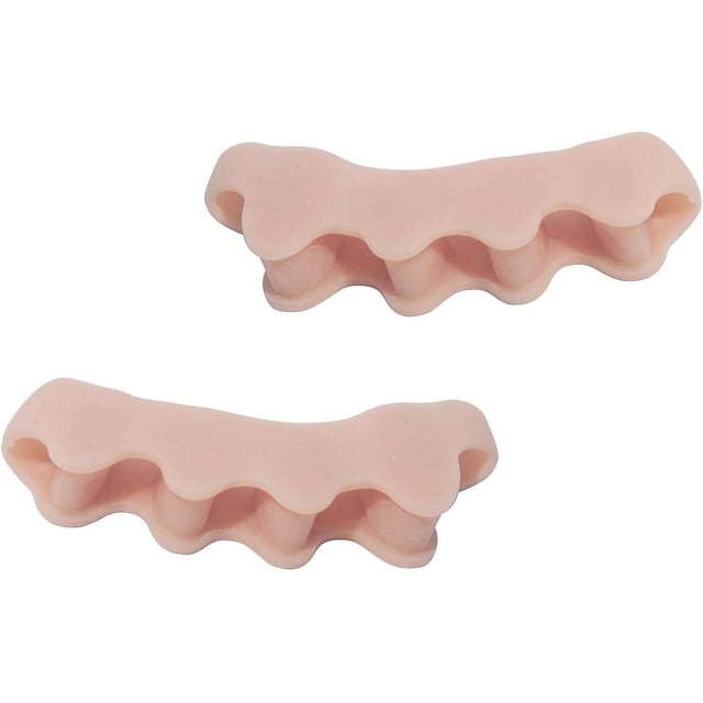 1 par de separadores de dedos de gel, corrector de juanetes enderezador de dedos de gel, espaciadores de dedos (piel)
