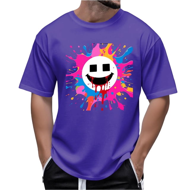 Tops para hombre, blusas y camisas de cuello redondo y manga corta para hombre, camiseta estampada de Halloween para hombre, top de cuello redondo y manga corta para hombre.