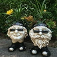 thumbnail image 6 of Homestyles 12"H Muggly Biker Motorcycle "Dude" Antique White Accent Face Humorous Planter Statue (Holds 4" Pot), 6 of 6