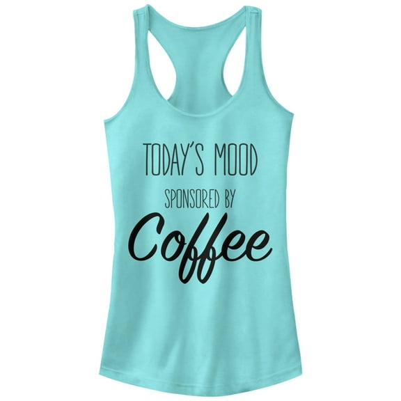 Junior's CHIN UP Mood Sponsored by Coffee Racerback Tank Top Cancun Large
