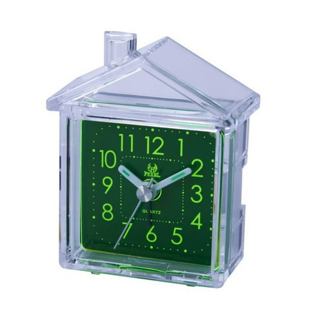 Reloj despertador con esfera luminosa silenciosa de color verde acrílico transparente