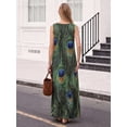 thumbnail image 4 of OYYN Women's A-Line Sleeveless V-Neck Relaxed Fit Maxi Casual Dress, 4 of 5