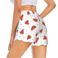 thumbnail image 4 of Picia Hand Drawn Watermelon Pattern Women's 2 in 1 Athletic Running Shorts High Waisted Workout Casual Gym Sweat Shorts with Comfy Liner Zipper Pockets-Medium, 4 of 9