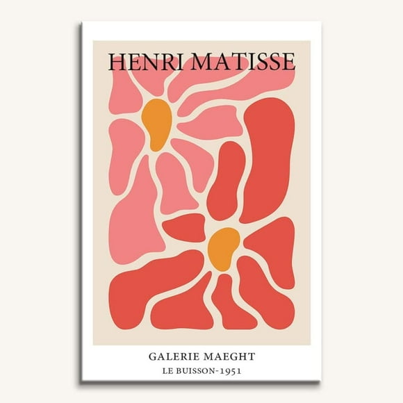 Asdg12s Matisse Abstract Wall Art Poster Abstract Minimalist Flower Poster Wall Art Prints Aesthetic Pictures Wall Decor for Bathroom Bedroom Living Room 12x18 inch Unframed
