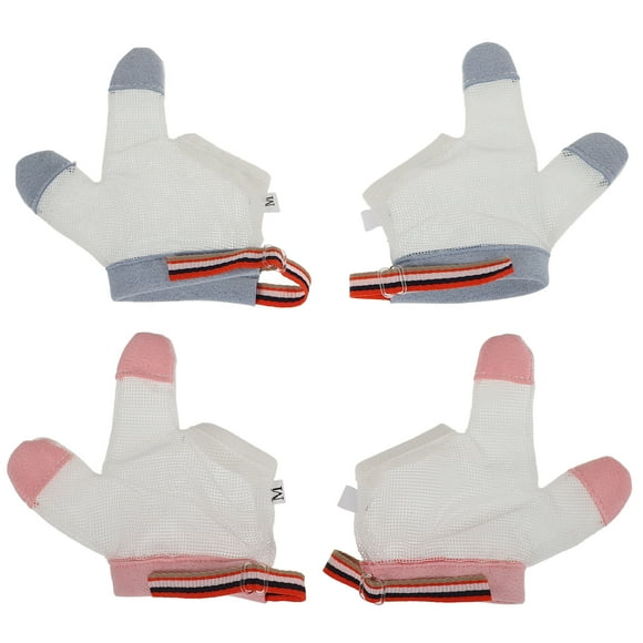 WORGEOUS 2 pares de guantes para niños que dejan de chupar guantes para bebés que dejan de morderse el pulgar guantes portátiles para bebés