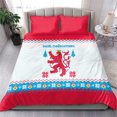 thumbnail image 3 of Luxembourg Christmas Bedding Set with Red Lion Crest and Snowflake Pattern TS04, 3 of 7