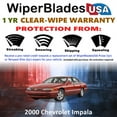thumbnail image 2 of 2000 Chevrolet Impala Beam Wiper Blades Wipers w/1yr Warranty (Set of 2) (WiperBladesUSA), 2 of 5